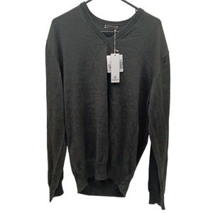 KANGRA Cashmere Grey, EXTREMELY COMFORTABLE Long Sleeve Silk V-Neck Unisex Sz 56